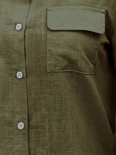 Camisa de algodón con bolsillos