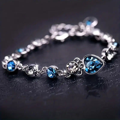 Pulsera de corazones de cristal del mar | Juntos contra la diabetes