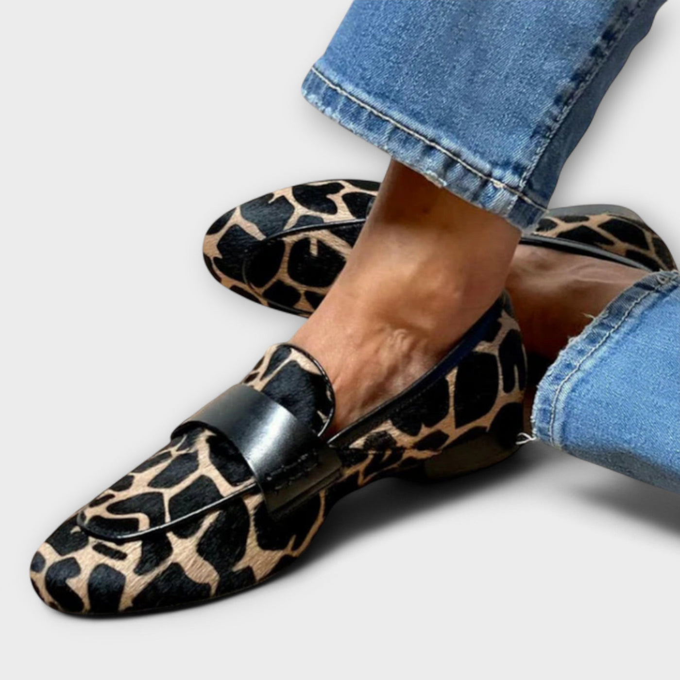 Mocasines sin cordones de leopardo