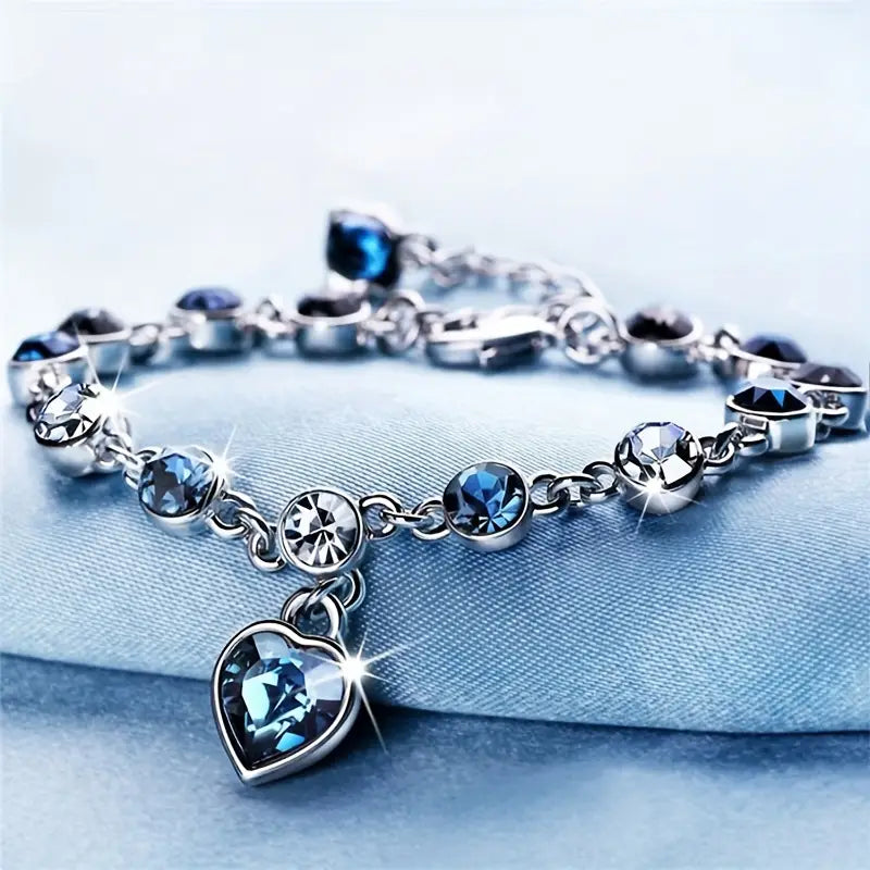 Pulsera de corazones de cristal del mar | Juntos contra la diabetes