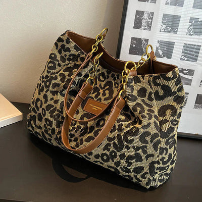 AVA™ | Bolso tote chic de estampado de leopardo