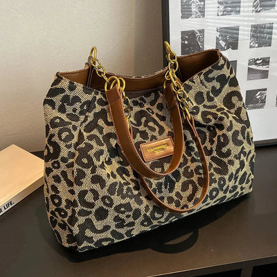 AVA™ | Bolso tote chic de estampado de leopardo