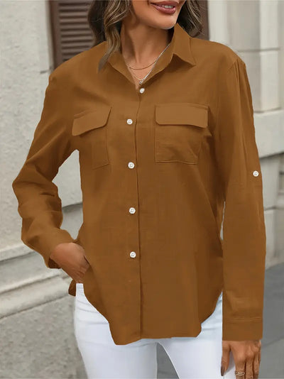 Camisa de algodón con bolsillos