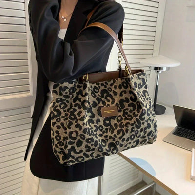 AVA™ | Bolso tote chic de estampado de leopardo