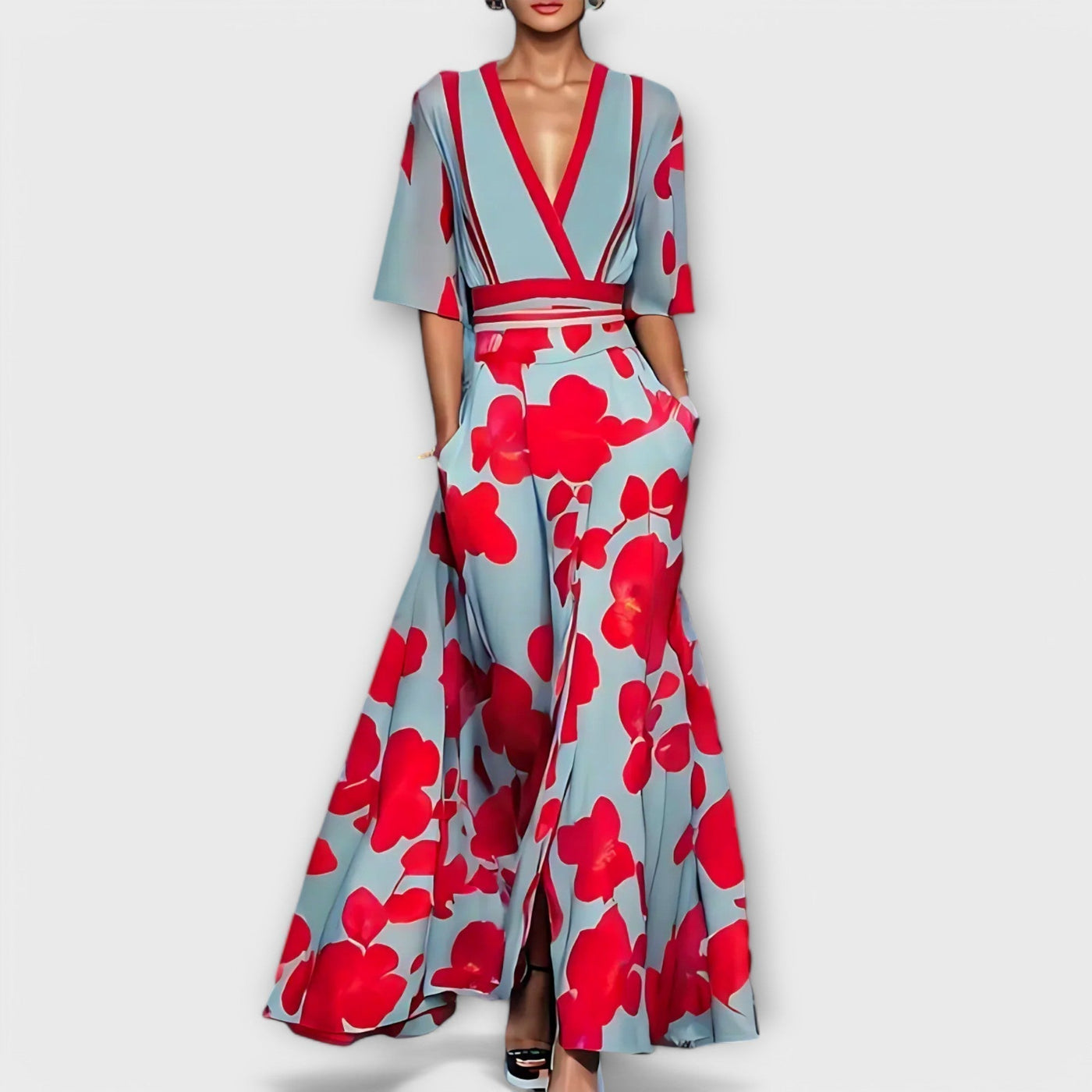 Elise | Vestido billetera floral elegante
