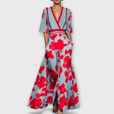 Elise | Vestido billetera floral elegante