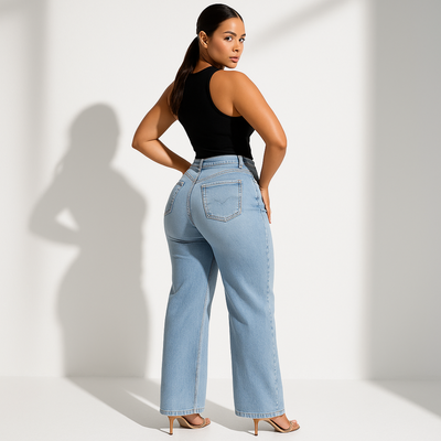 Aline – Pantalones vaqueros elásticos de cintura media