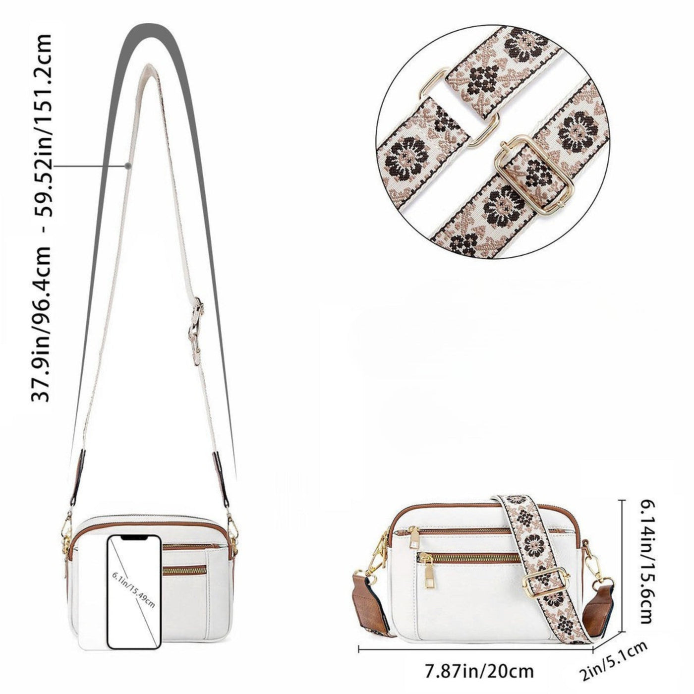 Sharena | Bolso de hombro con correa floral