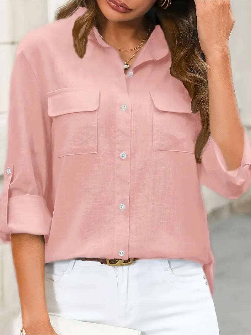 Camisa de algodón con bolsillos