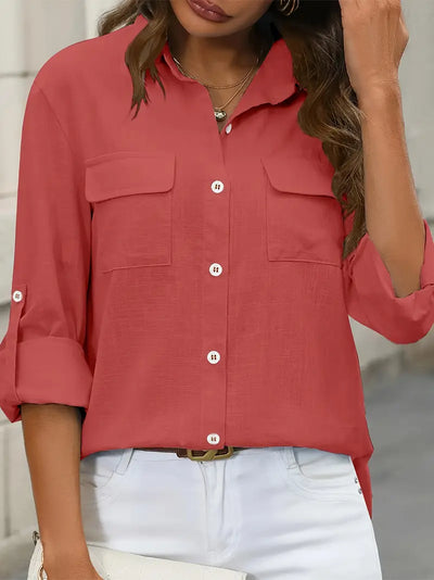 Camisa de algodón con bolsillos