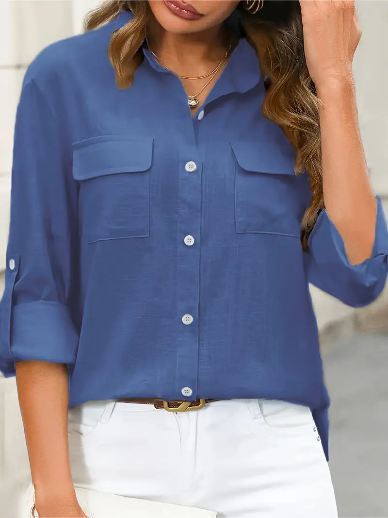 Camisa de algodón con bolsillos