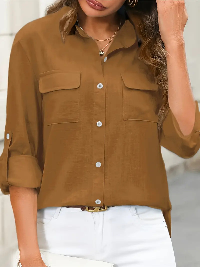 Camisa de algodón con bolsillos