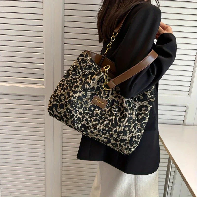 AVA™ | Bolso tote chic de estampado de leopardo