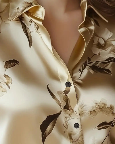 Camisa con Estampado Floral Retro