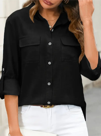 Camisa de algodón con bolsillos