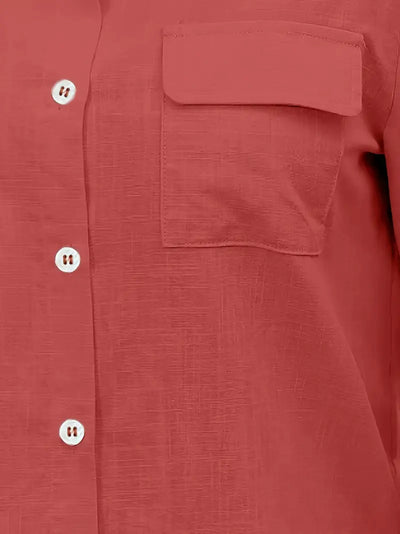 Camisa de algodón con bolsillos
