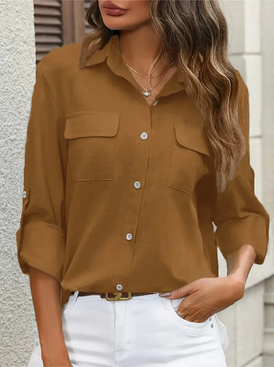 Camisa de algodón con bolsillos