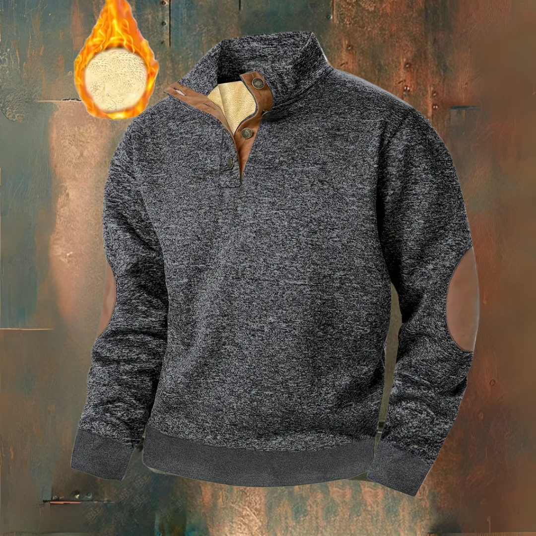 Sudadera polar cálida con cierre de botones