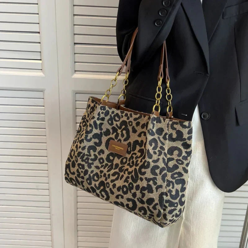 AVA™ | Bolso tote chic de estampado de leopardo
