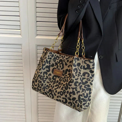 AVA™ | Bolso tote chic de estampado de leopardo