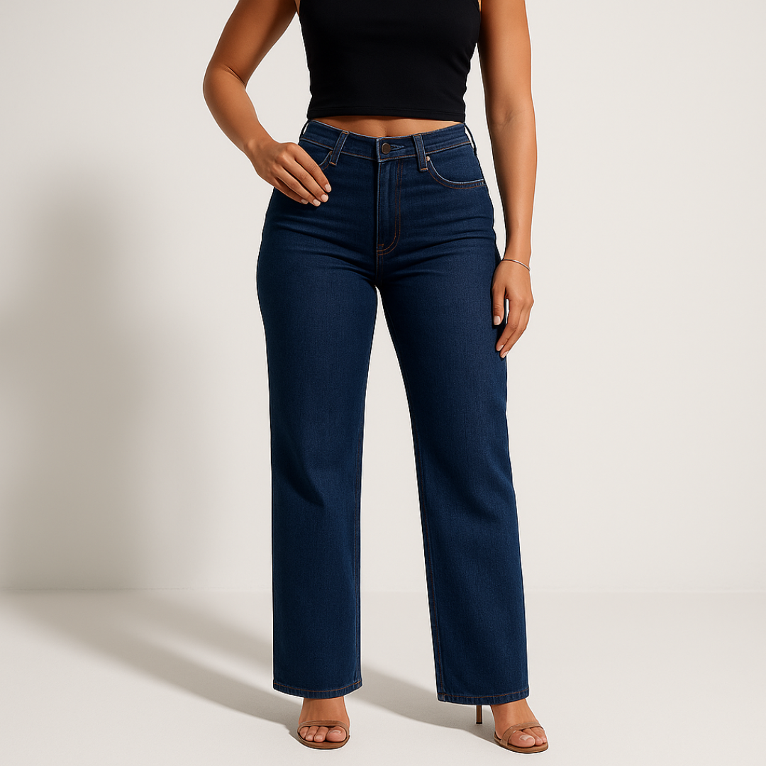 Aline – Pantalones vaqueros elásticos de cintura media