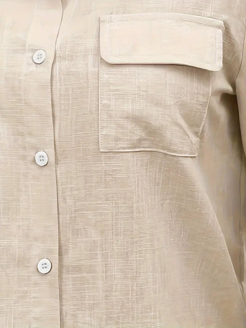 Camisa de algodón con bolsillos