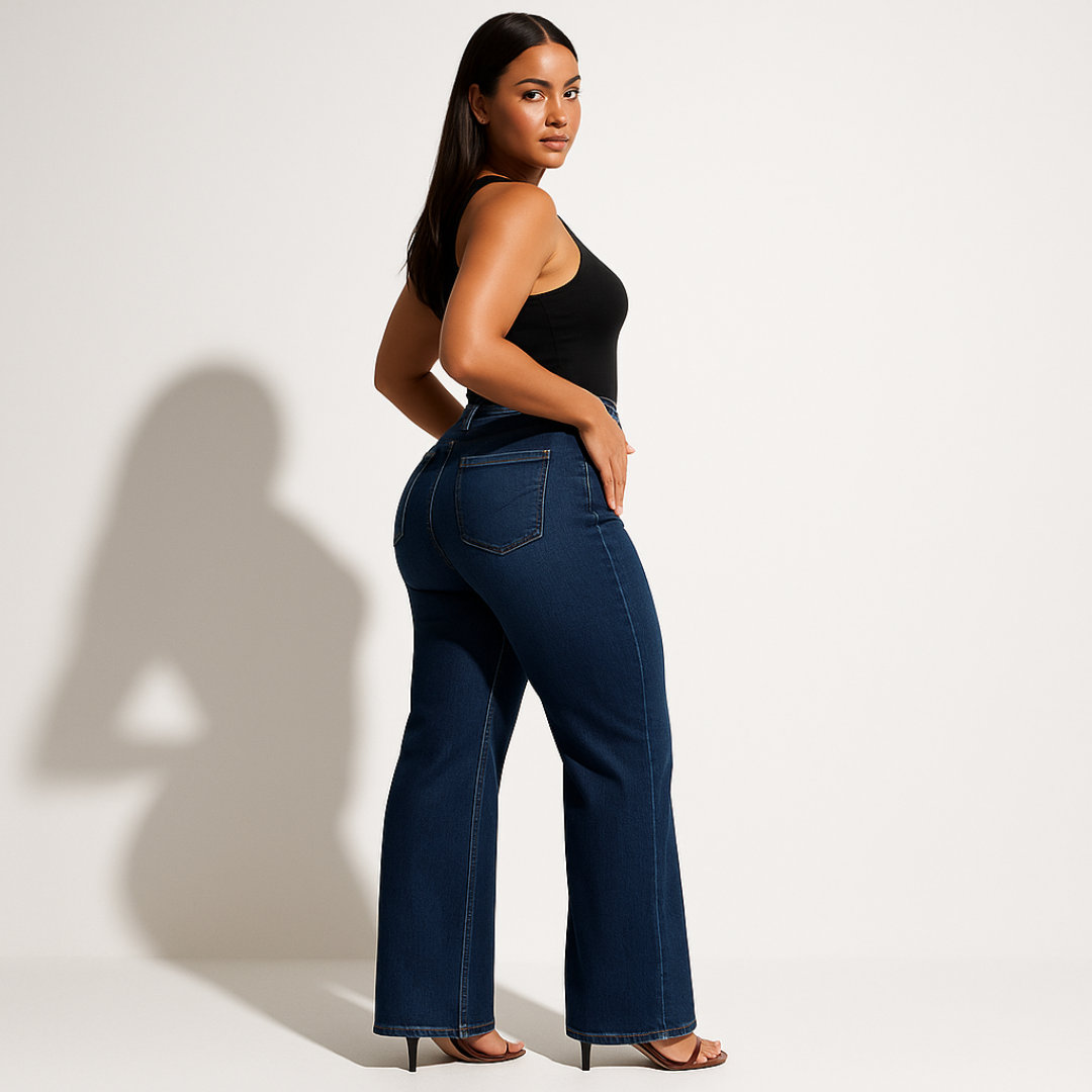 Aline – Pantalones vaqueros elásticos de cintura media