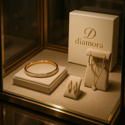 Anillo vintage de oro y plata con forma irregular y circonitas