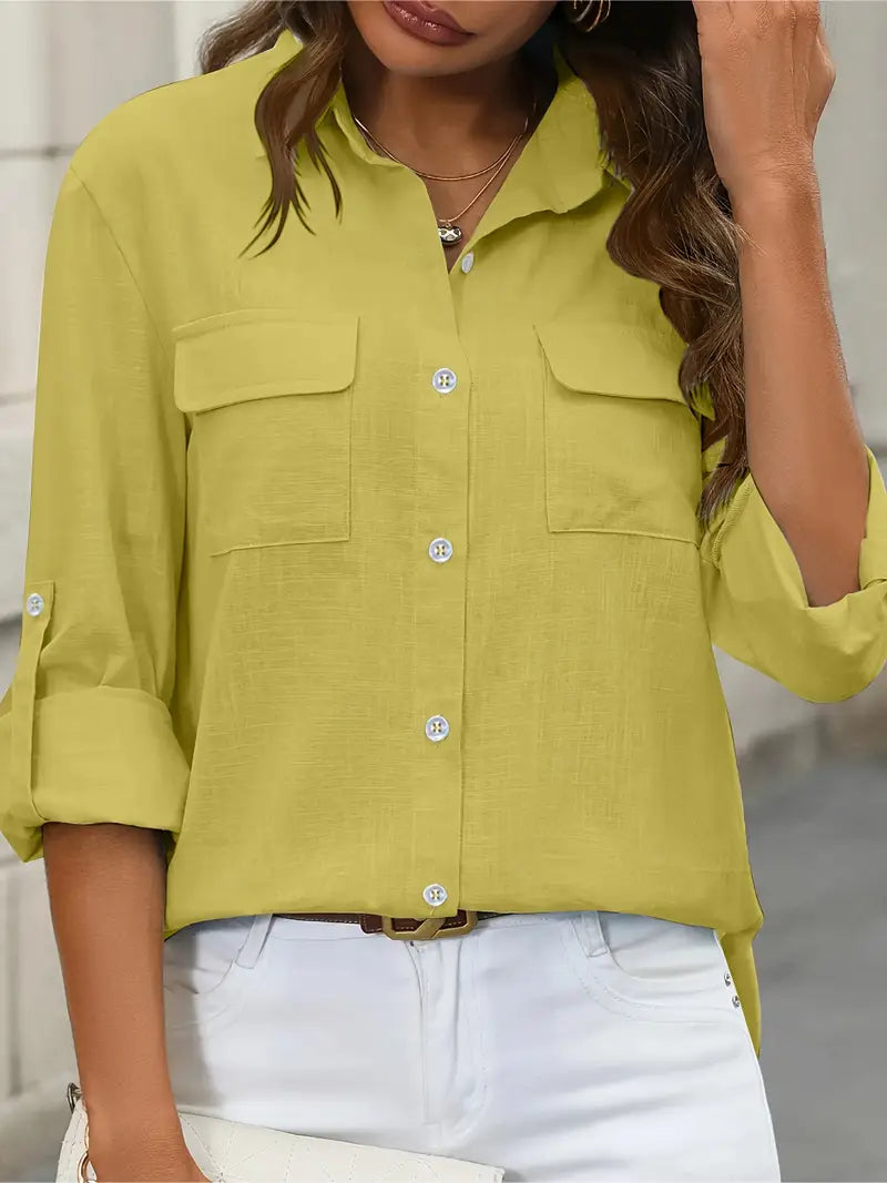 Camisa de algodón con bolsillos