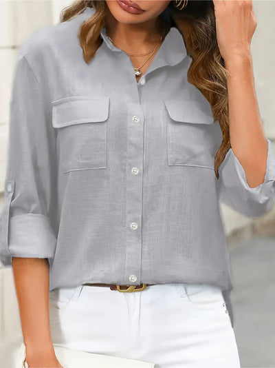 Camisa de algodón con bolsillos
