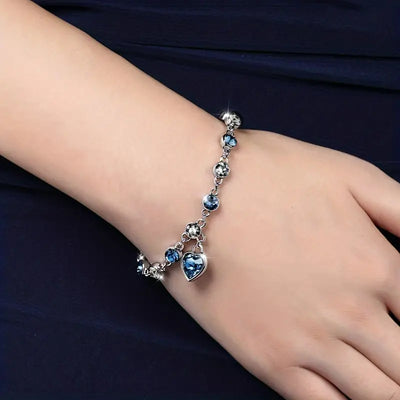 Pulsera de corazones de cristal del mar | Juntos contra la diabetes