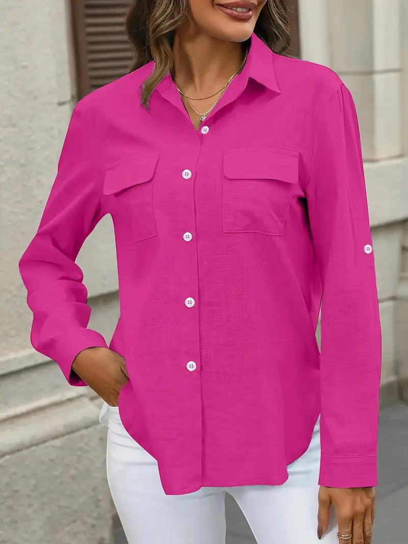 Camisa de algodón con bolsillos