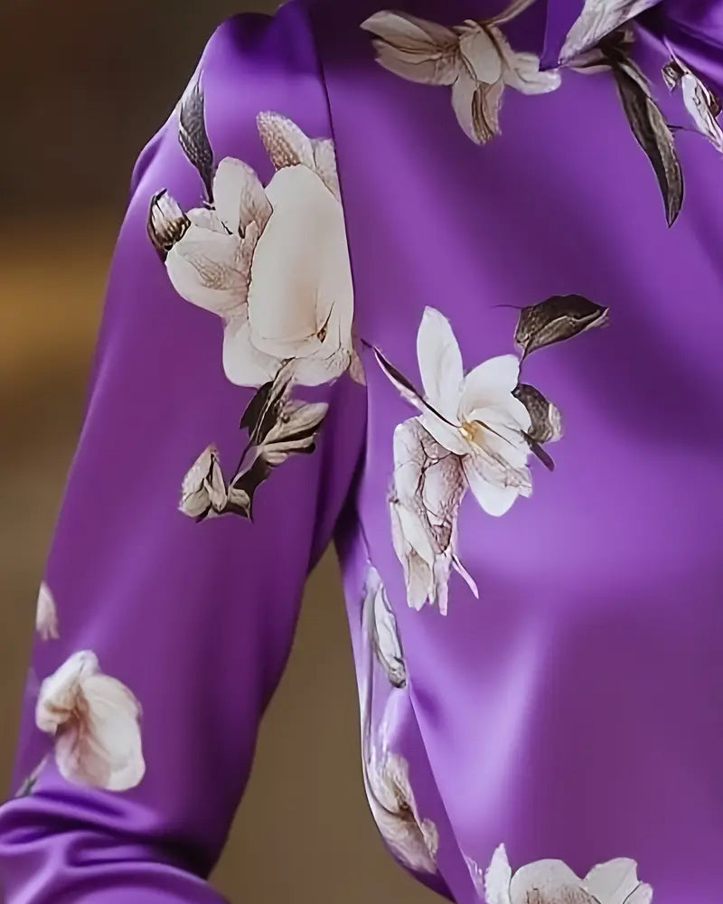 Camisa con Estampado Floral Retro