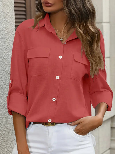 Camisa de algodón con bolsillos