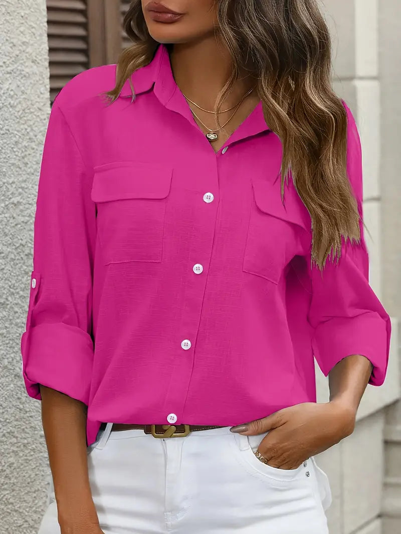 Camisa de algodón con bolsillos
