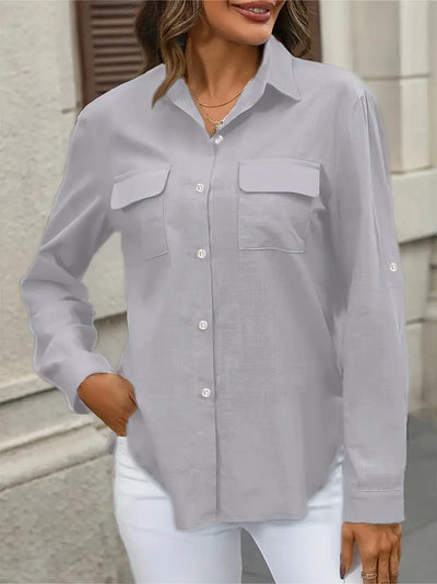Camisa de algodón con bolsillos