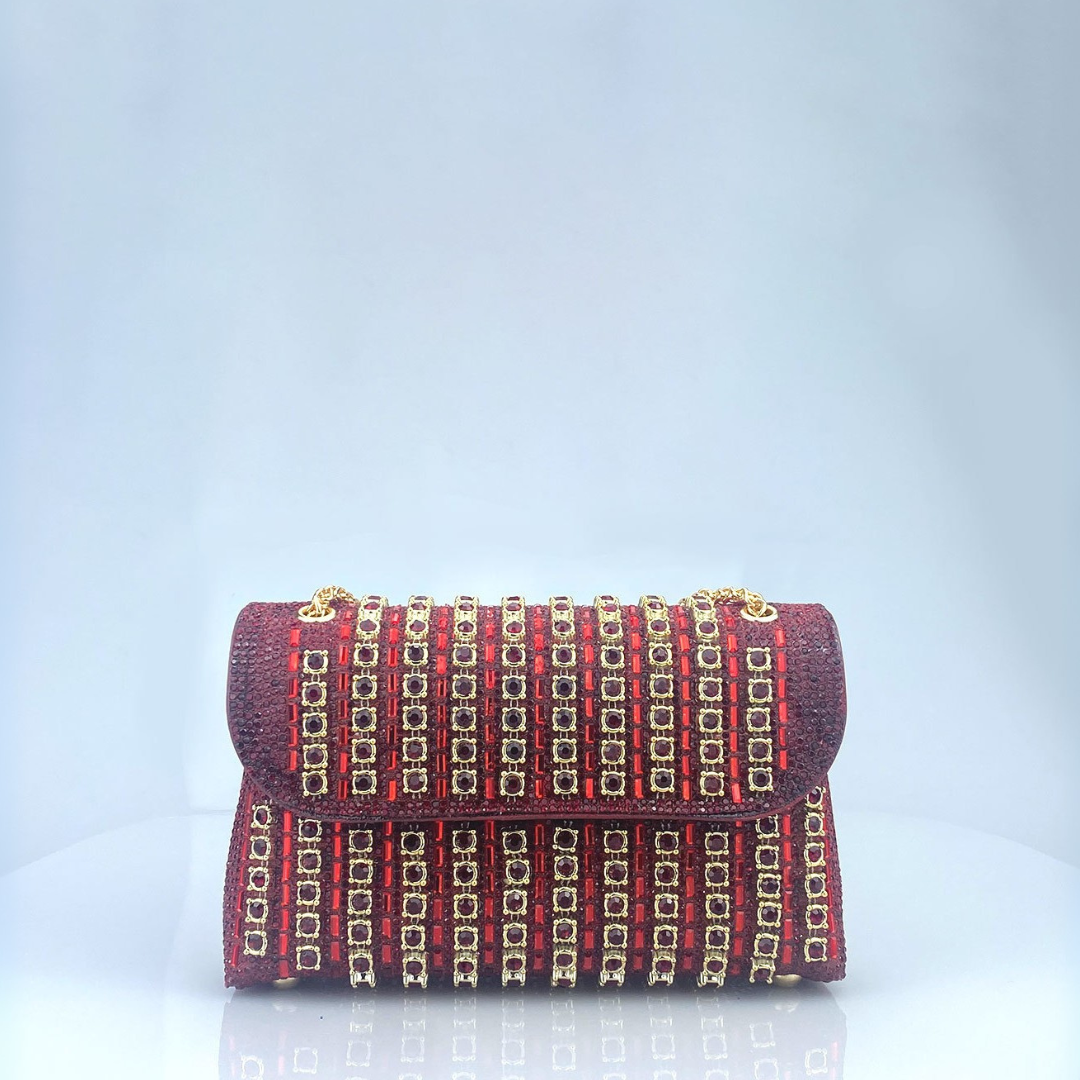 Miley – Bolso de hombro con cadena chic y diamantes de colores