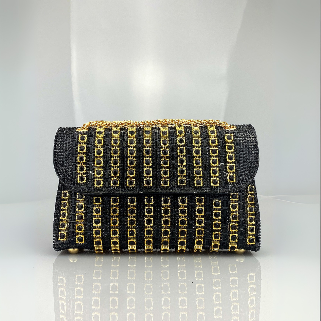 Miley – Bolso de hombro con cadena chic y diamantes de colores