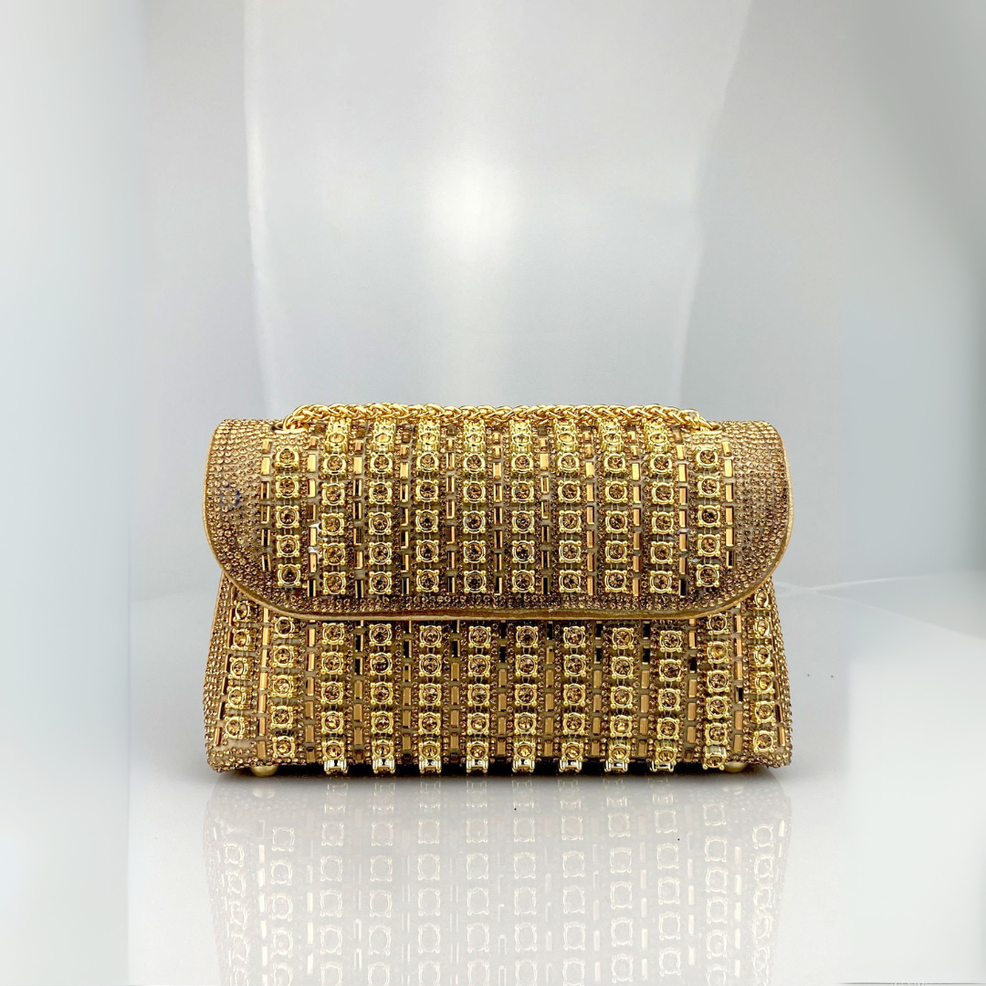 Miley – Bolso de hombro con cadena chic y diamantes de colores