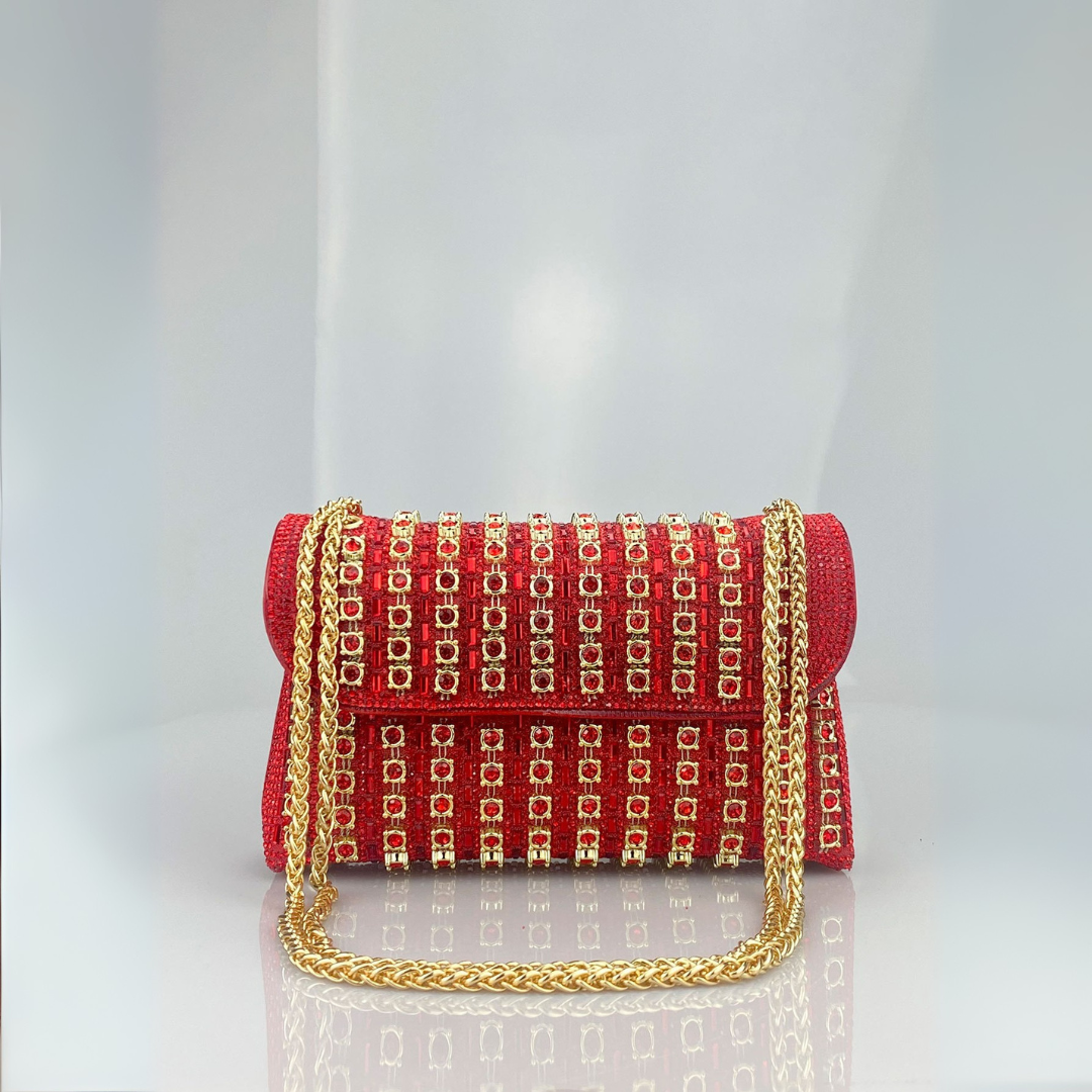 Miley – Bolso de hombro con cadena chic y diamantes de colores