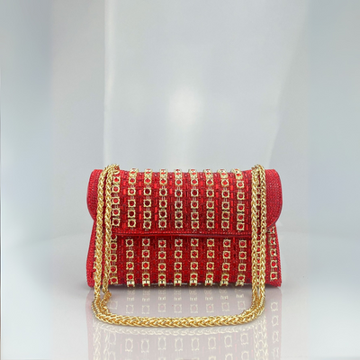 Miley – Bolso de hombro con cadena chic y diamantes de colores
