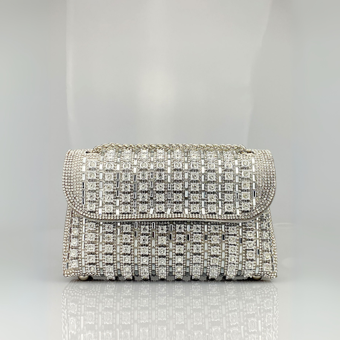 Miley – Bolso de hombro con cadena chic y diamantes de colores