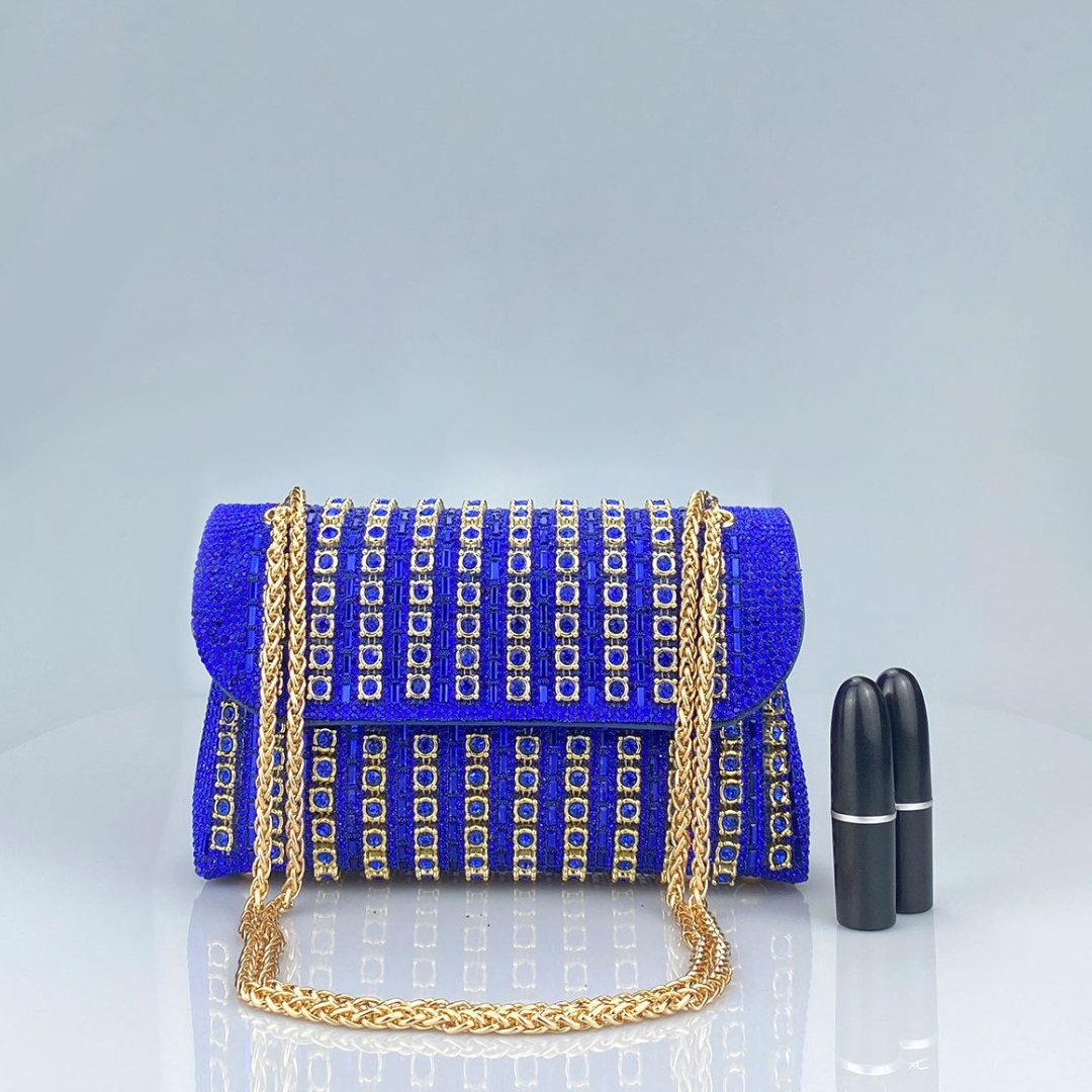 Miley – Bolso de hombro con cadena chic y diamantes de colores