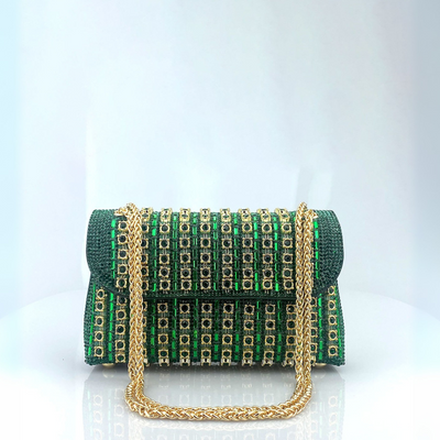 Miley – Bolso de hombro con cadena chic y diamantes de colores