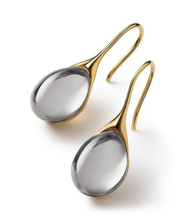 Pendientes de cristal en oro y plata