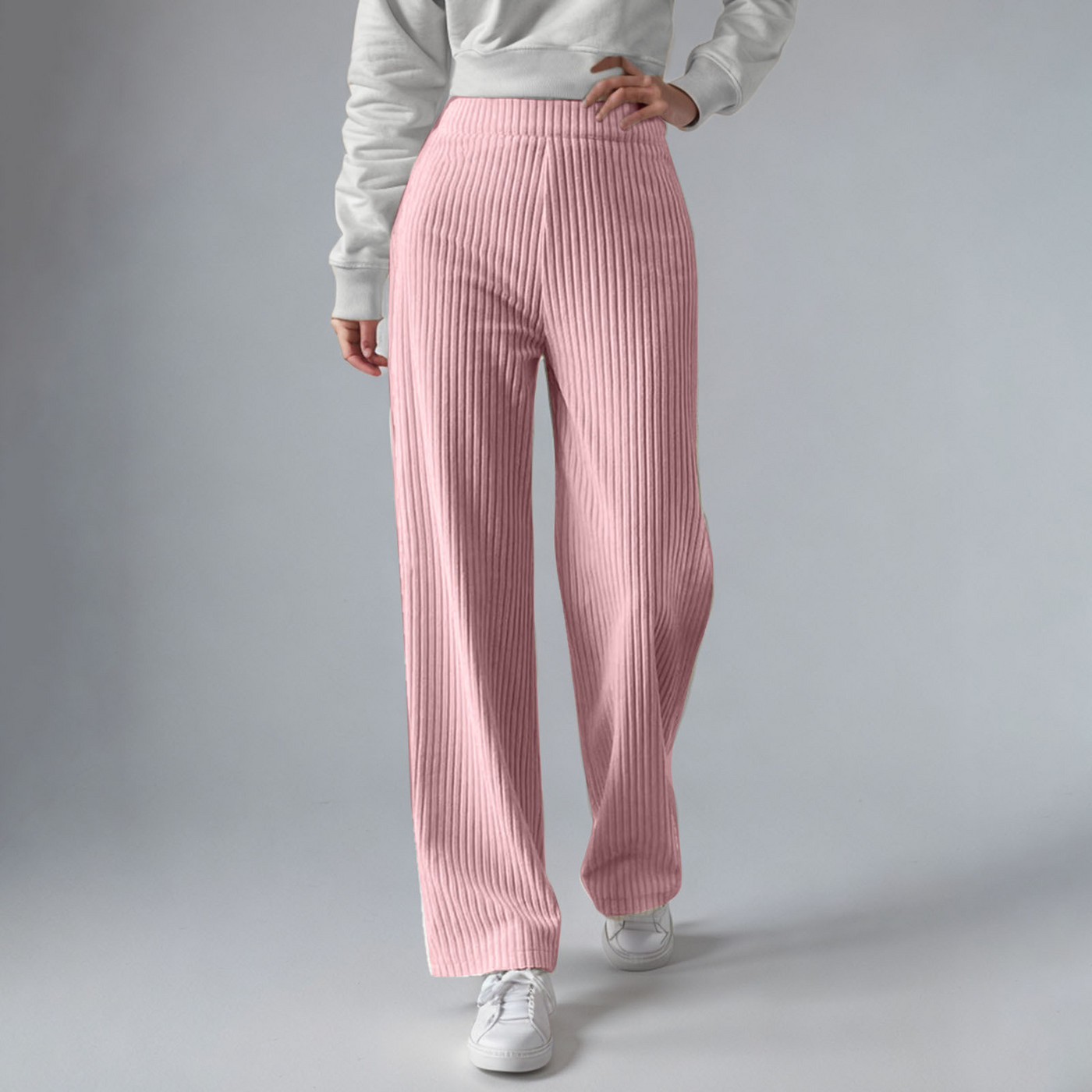 Everly – Pantalones de chándal de punto acanalado