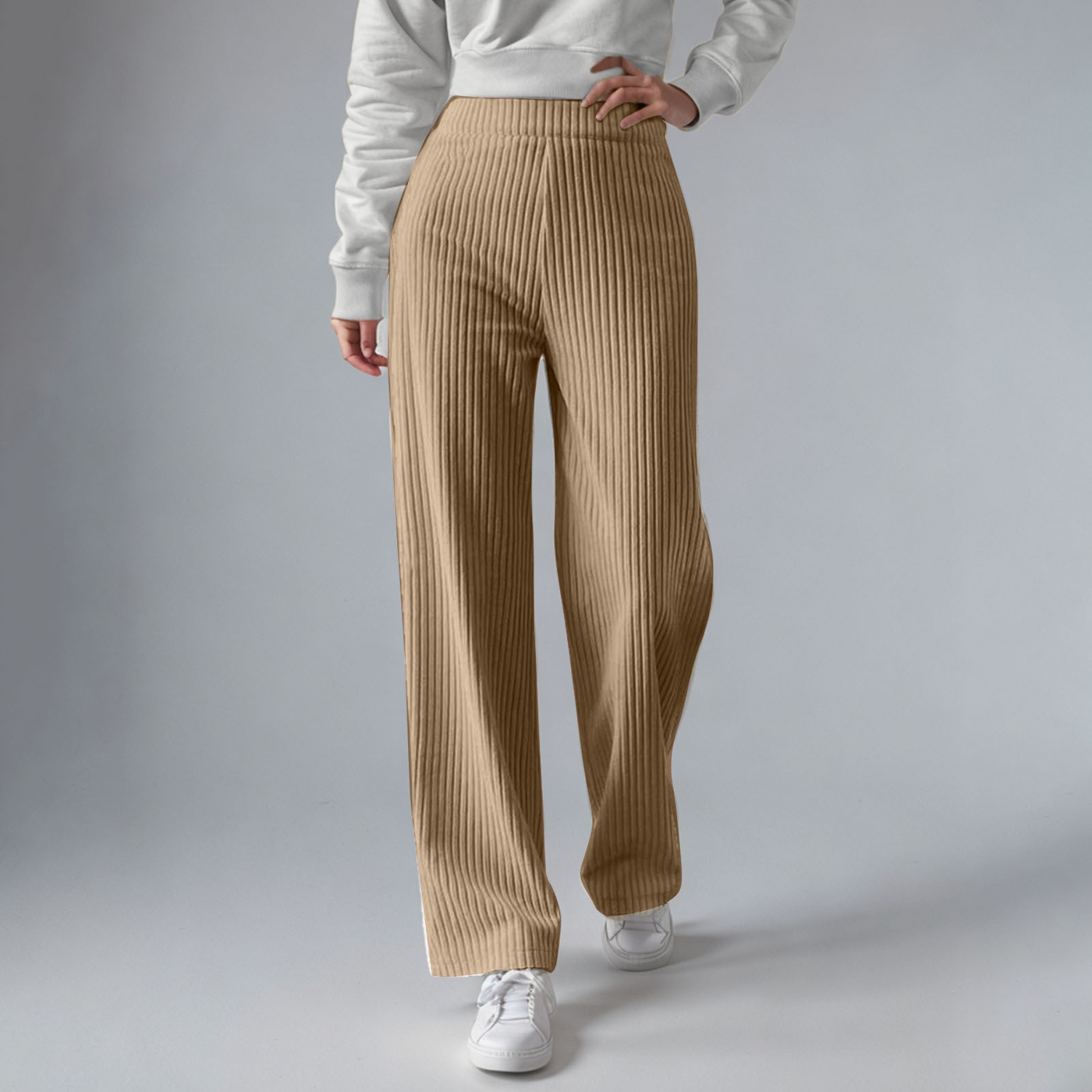 Everly – Pantalones de chándal de punto acanalado