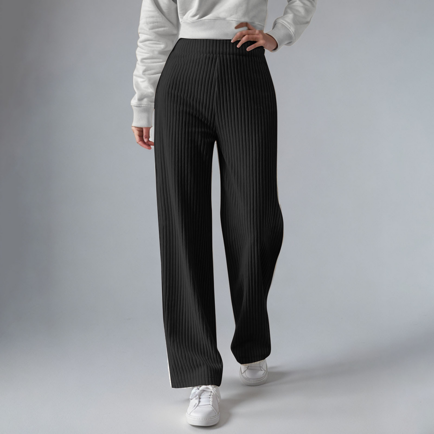 Everly – Pantalones de chándal de punto acanalado