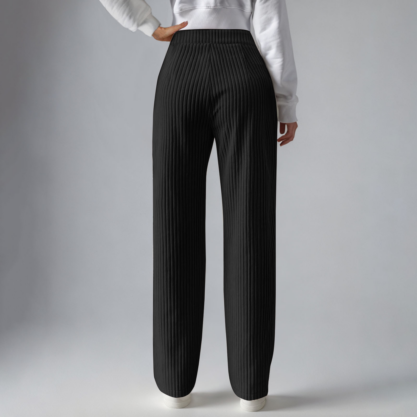 Everly – Pantalones de chándal de punto acanalado