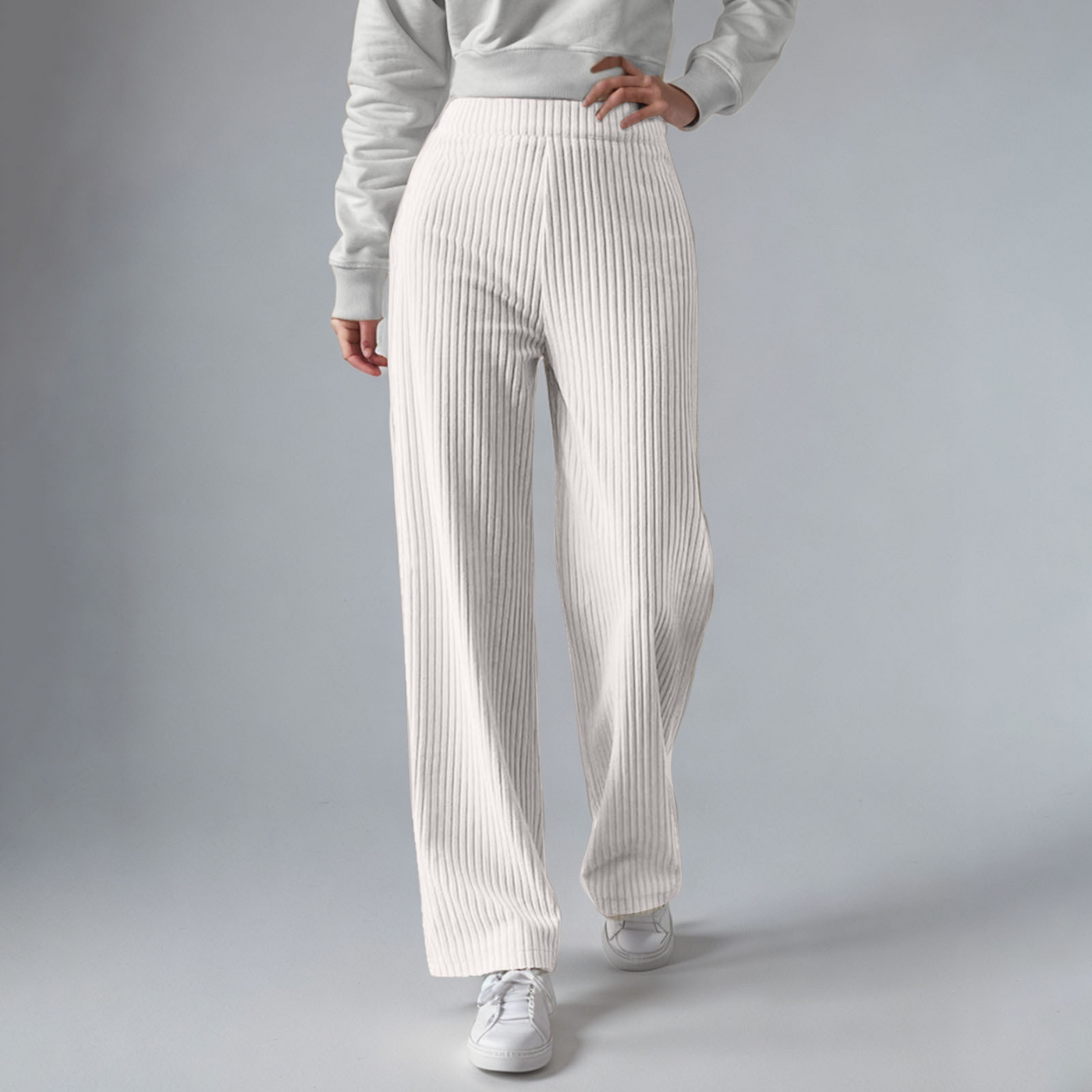 Everly – Pantalones de chándal de punto acanalado